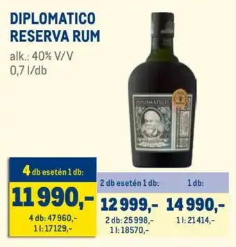 Metro DIPLOMATICO RESERVA RUM 0,7 l ajánlat