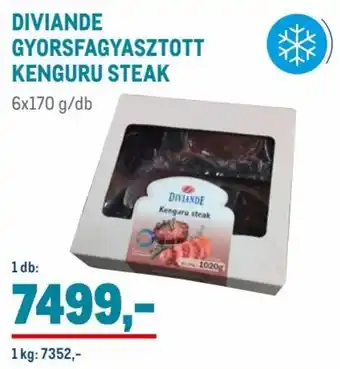 DIVIANDE GYORSFAGYASZTOTT KENGURU STEAK, 6x170g/db