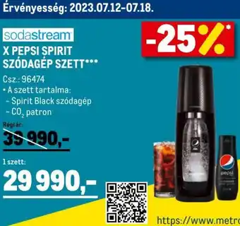 Metro X PEPSI SPIRIT SZÓDAGÉP SZETT ajánlat