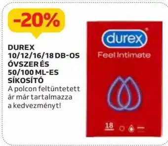 Auchan DUREX 10 - 18 DB-OS ÓVSZER ÉS 50/100 ML-ES SÍKOSÍTÓ ajánlat