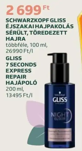 Auchan SCHWARZKOPF GLISS ÉJSZAKAI HAJPAKOLÁS SÉRÜLT, TÖREDEZETT HAJRA stb. 100 ml ajánlat