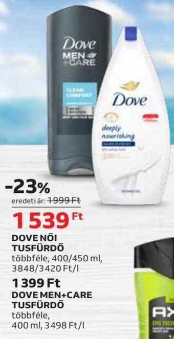 Auchan DOVE NŐI TUSFÜRDŐ 400 / 450 ml ajánlat