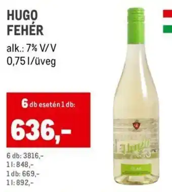 HUGO FEHÉR 0,75 l