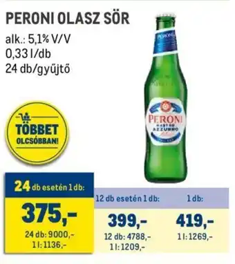 PERONI OLASZ SÖR 0,33 l