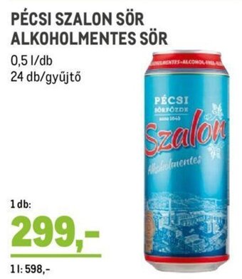 Metro PÉCSI SZALON SÖR ALKOHOLMENTES SÖR 0,5 l ajánlat