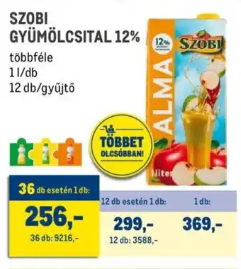 Metro SZOBI GYÜMÖLCSITAL 12% 1 l ajánlat