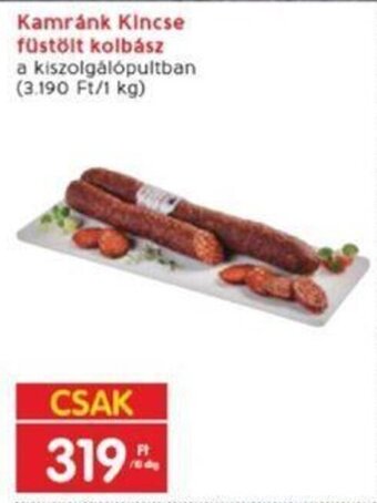 Interspar Kamránk Kincse füstölt kolbász 10 dkg ajánlat