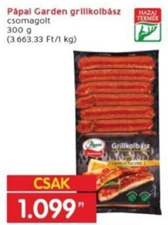 Pápal Garden grillkolbász 300 g
