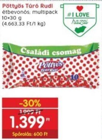 Interspar Pöttyös Túró Rudi 10 x 30 g ajánlat