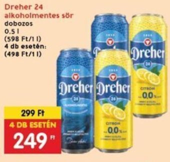 Interspar Dreher 24 alkoholmentes sör 0,5 l ajánlat