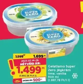 Interspar Gelatlamo Super Zero Jégkrém 900 ml ajánlat