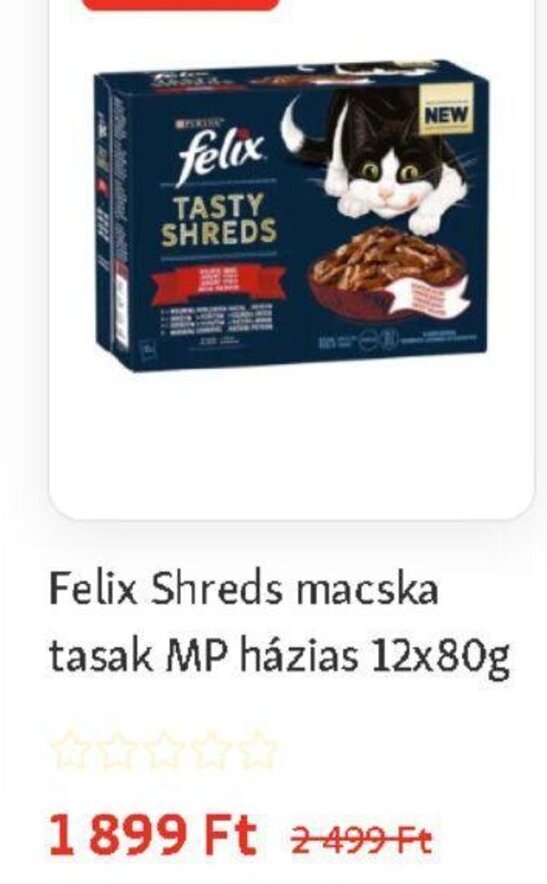 Fressnapf Felix Shreds macska tasak MP házias 12 x 80 g ajánlat