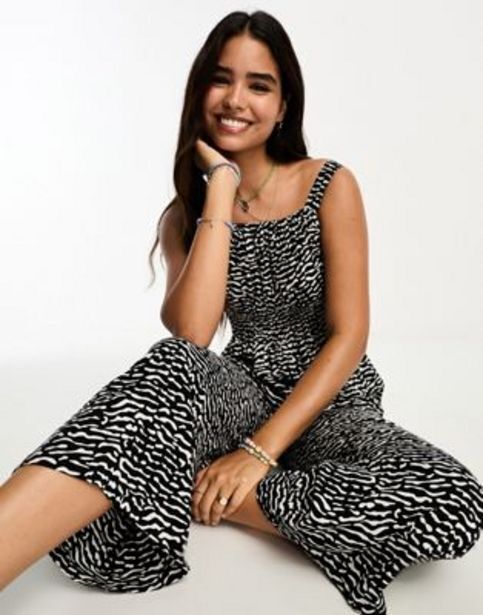 ASOS Influence wide leg jumpsuit in monochrome zebra print ajánlat