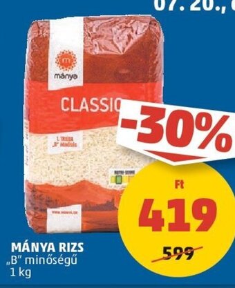 PENNY MÁNYA RIZS 1 kg ajánlat