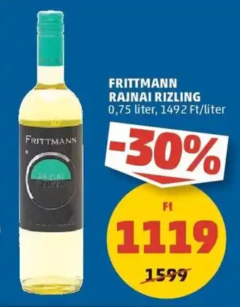 PENNY FRITTMANN RAJNAI RIZLING 0,75 l ajánlat