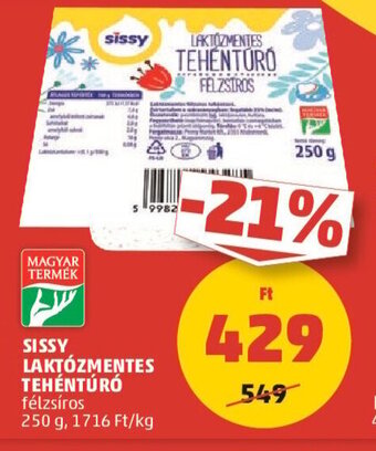 PENNY SISSY LAKTÓZMENTES TEHÉNTÚRÓ 250 g ajánlat