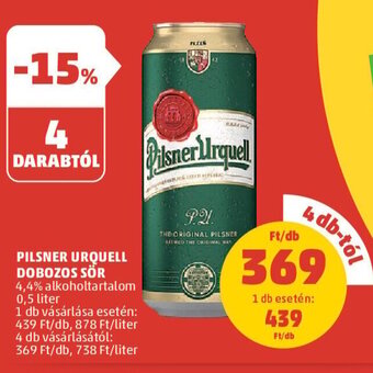 PILSNER URQUELL DOBOZOS SÖR 0,5 l
