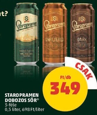 PENNY STAROPRAMEN DOBOZOS SÖR 0,5 l ajánlat