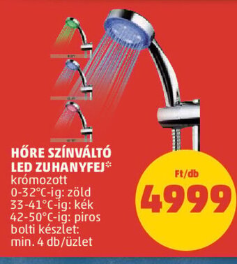 HŐRE SZÍNVÁLTÓ LED ZUHANYFEJ 1 db