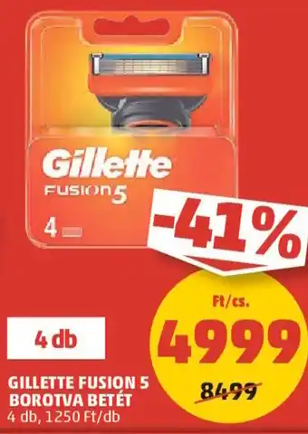 GILLETTE FUSION 5 BOROTVA BETÉT 4 db
