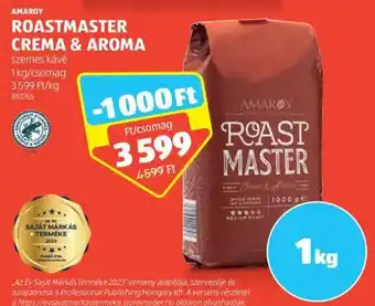 ALDI AMAROY ROASTMASTER CREMA & AROMA 1 kg ajánlat