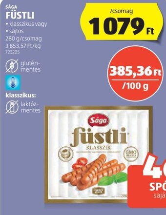 ALDI SÁGA FÜSTLI 280 g ajánlat