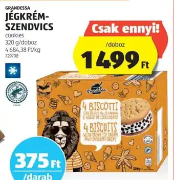ALDI GRANDESSA JÉGKRÉM-SZENDVICS 320 g ajánlat