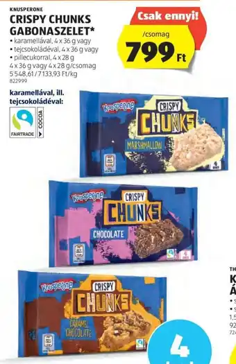 KNUSPERONE CRISPY CHUNKS GABONASZELET 4 x 36 g / 4 x 28 g