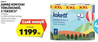 ALDI ΚΟΚΕΤΤ JUMBO KONYHAI TÖRLŐKENDŐ 3 tekercs ajánlat