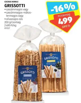 ALDI CUCINA NOBILE, GRISSOTTI, 200g/csomag ajánlat