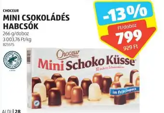 CHOCEUR MINI CSOKOLÁDÉS HABCSÓK, 266g/doboz