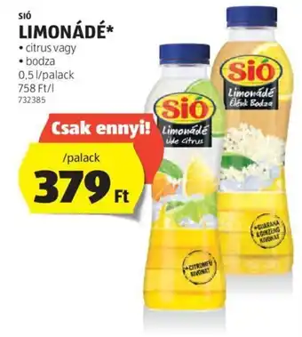 ALDI SIÓ, LIMONÁDÉ, 0,5/palack ajánlat