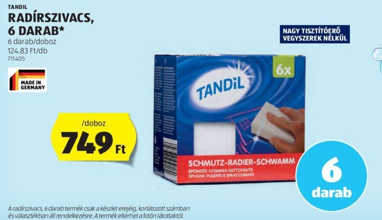 ALDI TANDIL, RADÍRSZIVACS, 6 DARAB ajánlat