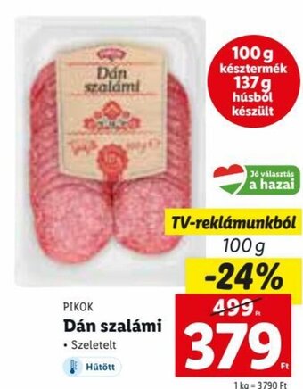 Lidl PIKOK Dán szalámi 100 g ajánlat