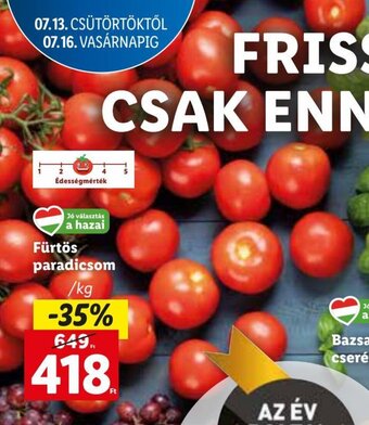 Lidl Fürtös paradicsom 1 kg ajánlat