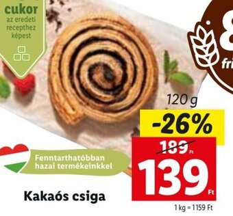 Lidl Kakaós csiga 120 g ajánlat