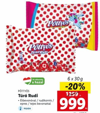 Lidl PÖTTYÖS Túró Rudi 6 x 30 g ajánlat