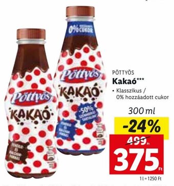 Lidl PÖTTYÖS Kakaó 300 ml ajánlat