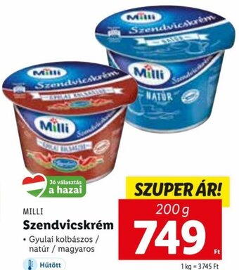 Lidl MILLI Szendvicskrém 200 g ajánlat