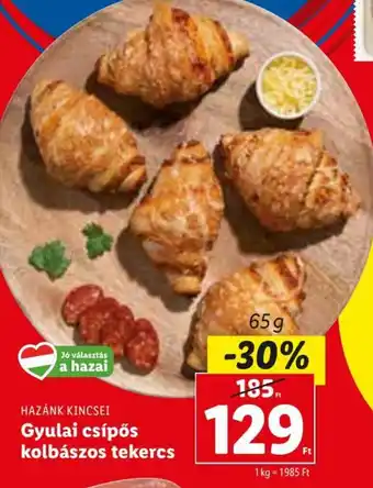 Lidl HAZÁNK KINCSEI Gyulai csípős kolbászos tekercs 65 g ajánlat