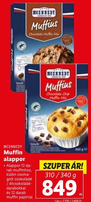 Lidl MCENNEDY Muffin alappor 310 / 340 g ajánlat