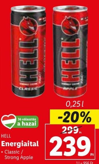 Lidl HELL Energiaital 0,25 l ajánlat