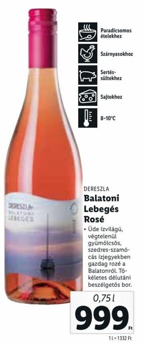 Lidl DERESZLA Balatoni Lebegés Rosé 0,75 l ajánlat