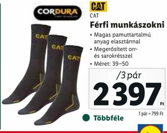 Lidl CAT Férfi munkászokni 3 pár ajánlat