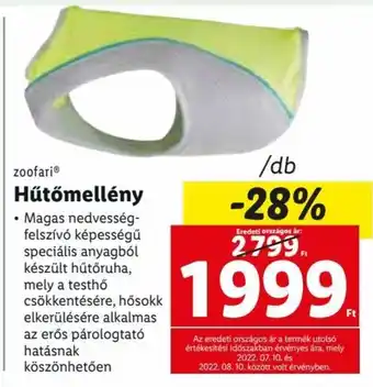 Lidl zoofari Hűtőmellény 1 db ajánlat