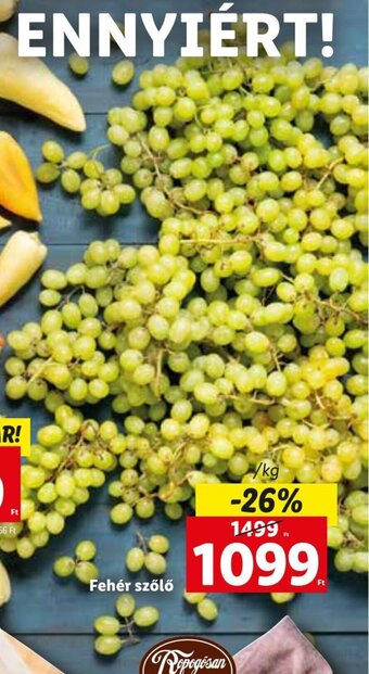 Lidl Fehér szőlő 1 kg ajánlat