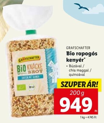 Lidl GRAFSCHAFTER Bio ropogós kenyér 200 g ajánlat