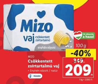 Lidl MIZO Csökkentett zsírtartalmú vaj 100 g ajánlat