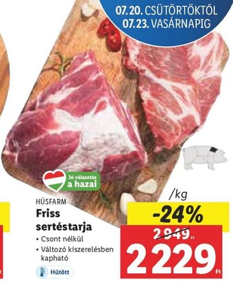 Lidl HÚSFARM Friss sertéstarja 1 kg ajánlat