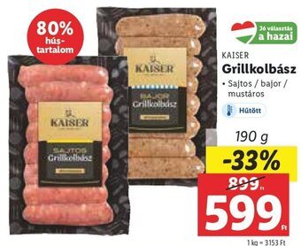 Lidl KAISER Grillkolbász 190 g ajánlat
